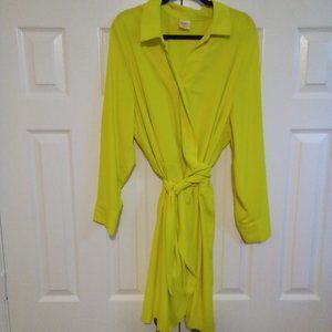 Plus Size INTEMPO Faux-Wrap Shirt Dress